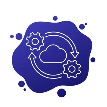Cloud computing line icon, vector Stock Illustration