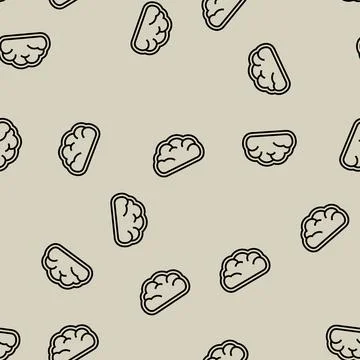 Cloud computing line seamless pattern Stock Illustration