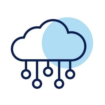 Cloud computing line style icon Illustrazione stock