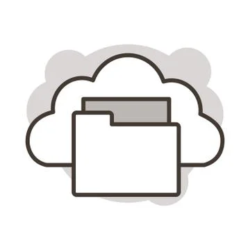 Cloud computing line style icon Stock Illustration