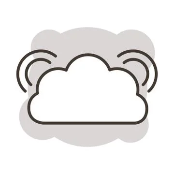 Cloud computing line style icon Illustrazione stock