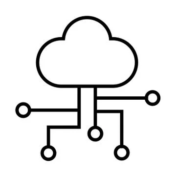 Cloud computing line style icon 스톡 일러스트