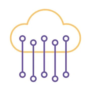 Cloud computing line style icon vector design Stock Illustration