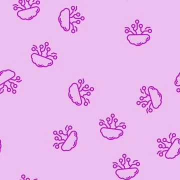 Cloud computing line vector seamless pattern イラスト素材