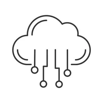 Cloud computing linear icon 库存插图