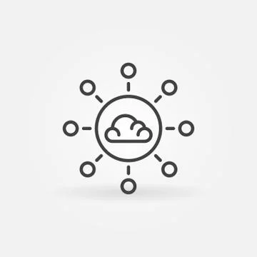 Cloud Computing linear vector concept icon Illustrazione stock