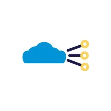 Cloud computing with lines network lineal color style Stockillustratie