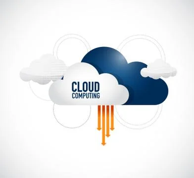 Cloud computing links and networks concept Illustrazione stock