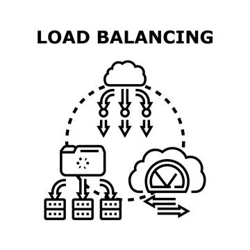 Cloud computing load balancing network data distribution concept Stock Illustration