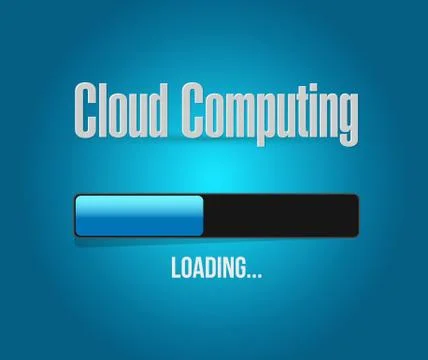 Cloud computing loading bar sign Stockillustratie