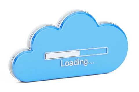 Cloud Computing Loading concept, 3D rendering Stock Illustration