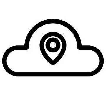 Cloud Computing Location-Based Service Icon 스톡 일러스트