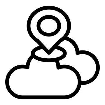 Cloud computing location icon concept 스톡 일러스트