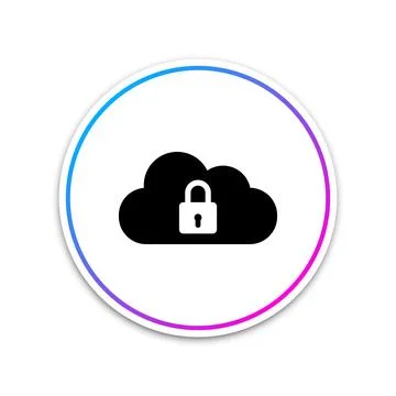 Cloud computing lock icon isolated on white background. Cloud protection icon Illustrazione stock