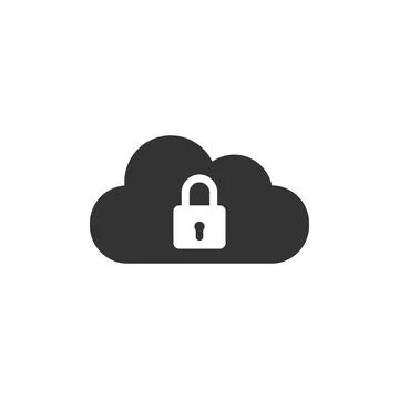 Cloud computing lock icon isolated. Cloud protection icon. Cloud security Stock Illustration