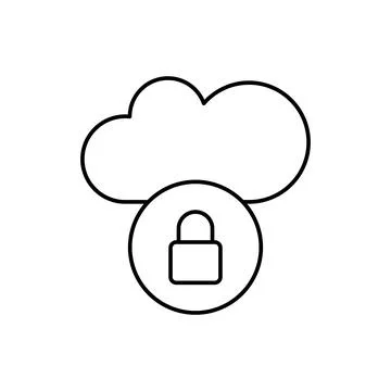 Cloud computing, lock, SEO icon. Simple line, outline vector elements of Stock Illustration