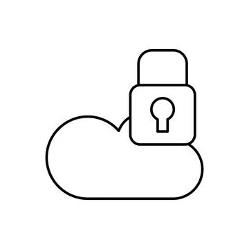 Cloud computing, lock, SEO icon. Simple line, outline vector elements of Illustrazione stock