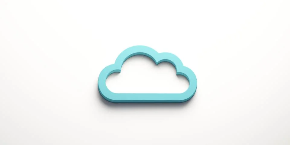 Cloud Computing Logo. 3D Rendering Illustration Stock Illustration