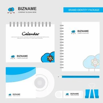 Cloud computing  Logo, Calendar Template, CD Cover, Diary and USB Brand Stati イラスト素材