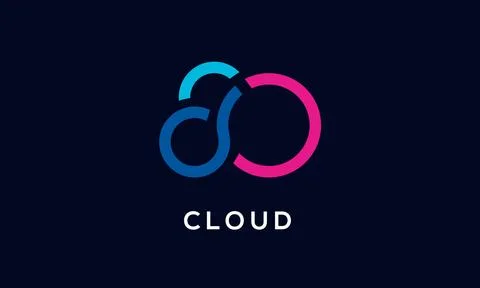 Cloud computing logo design, simple and modern tech symbol, minimalist flat.. 스톡 일러스트