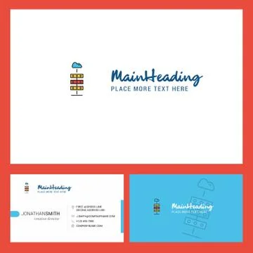 Cloud computing  Logo design with Tagline &amp; Front and Back Busienss Card Temp 스톡 일러스트