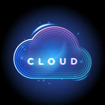 Cloud Computing Logo Futuristic Digital Technology Background Stock Illustration