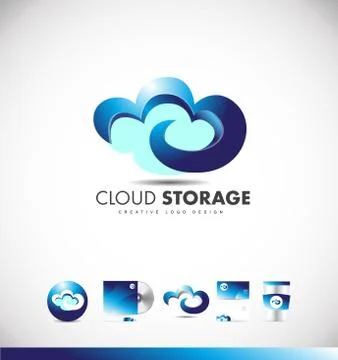 Cloud computing logo icon design 스톡 일러스트