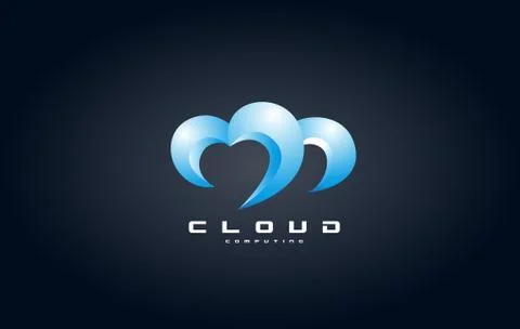 Cloud computing logo icon design 库存插图