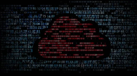 Cloud computing made with binary code concept. Flow of information to the cloud. Stock Footage 49302264