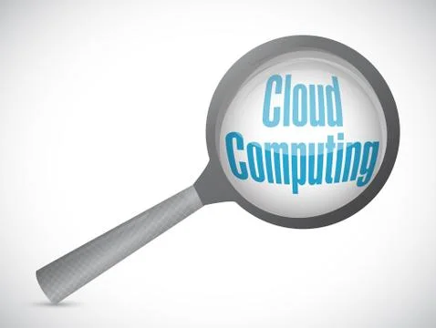 Cloud computing magnify sign Stock Illustration