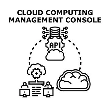 Cloud computing management console with api access イラスト素材