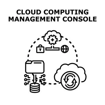 Cloud computing management console concept vector Stockillustratie