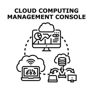 Cloud computing management console dashboard interface concept イラスト素材