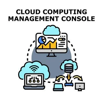 Cloud computing management console dashboard interface concept Stock Illustration