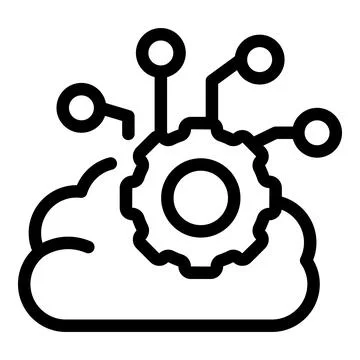 Cloud computing management with gear and network connections Stock Illustration