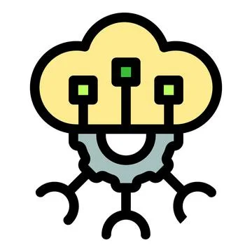 Cloud computing management system integrating data storage and processing Illustrazione stock