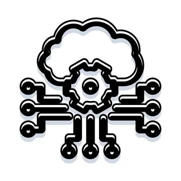 Cloud computing managing data network technology concept Stock Illustration