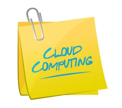 Cloud computing memo post sign 스톡 일러스트