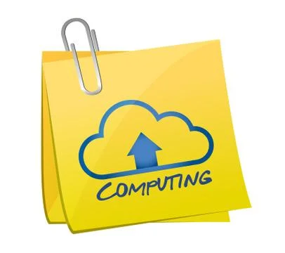 Cloud computing message and illustration on a post Illustrazione stock