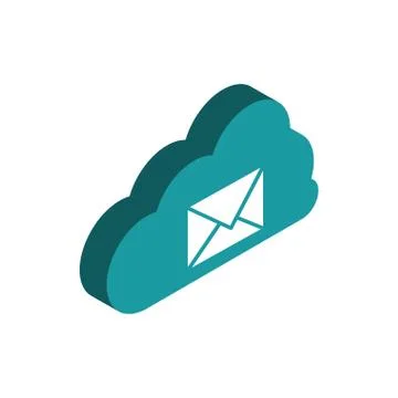 Cloud computing message correspondence postal mail isometric 스톡 일러스트