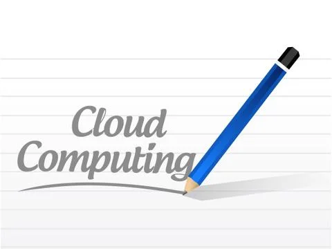 Cloud computing message sign Illustrazione stock