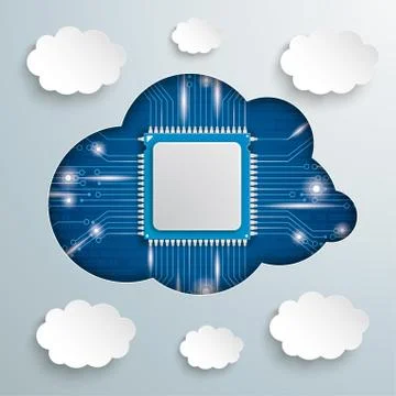 Cloud Computing Microchip Stock Illustration