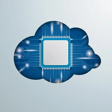Cloud Computing Microchip Stock Illustration