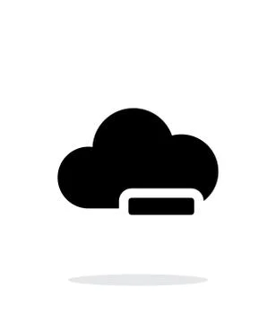 Cloud computing with minus simple icon on white background. Illustrazione stock