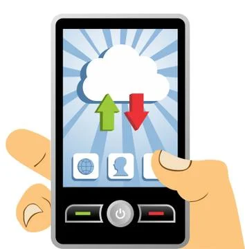 Cloud computing mobile device Stock Illustration