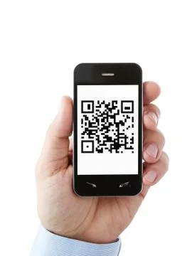 Cloud computing on mobile phone with clipping path for the screen Stock Photos