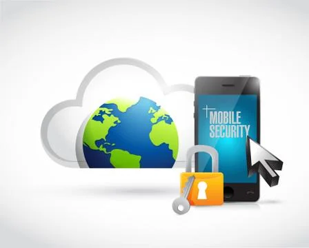 Cloud computing mobile security phone 스톡 일러스트