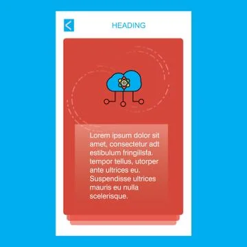 Cloud computing  mobile vertical banner design design. Vector Illustrazione stock