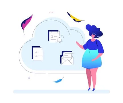 Cloud computing - modern flat design style illustration 스톡 일러스트