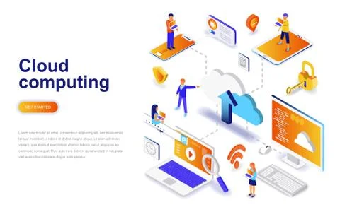 Cloud computing modern flat design isometric concept Stock Illustration